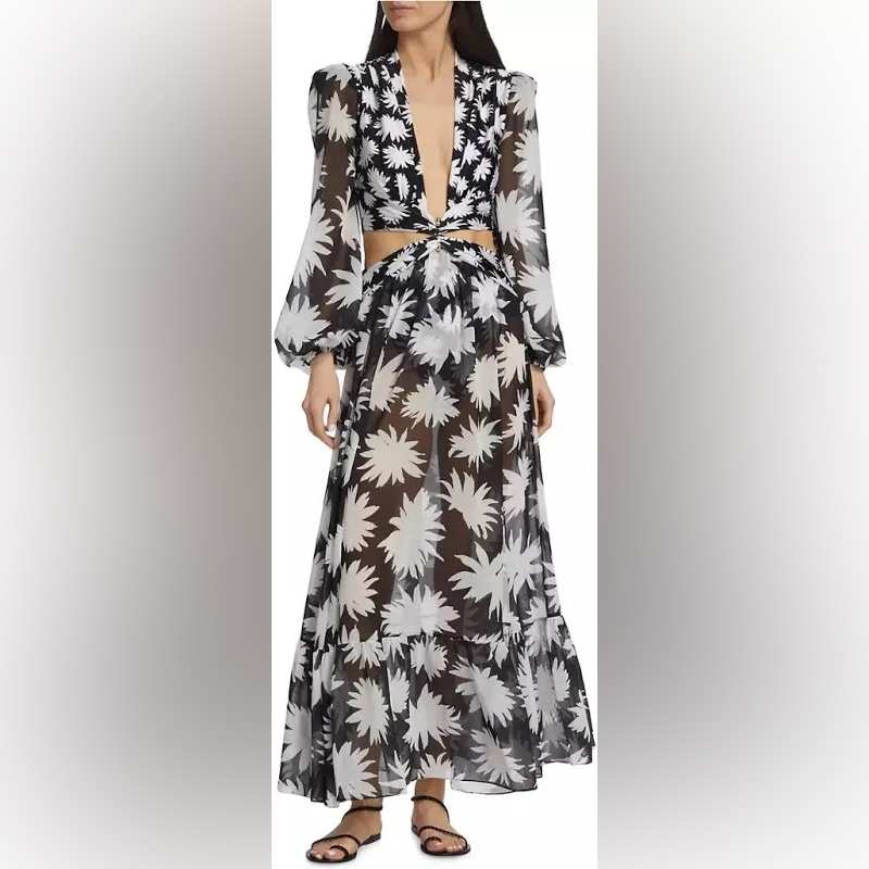 Dahlia Plunge Cut Out Maxi Dress Xl: Never Worn